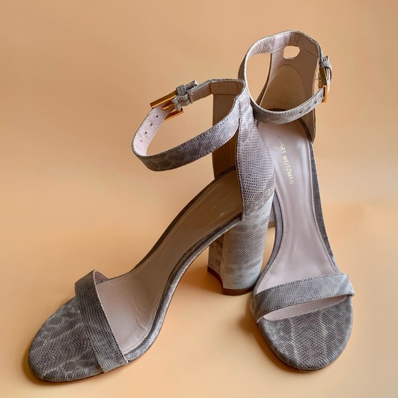 Stuart Weitzman NEARLYNUDE Block Sandal size 7.5 - Picture 2 of 9
